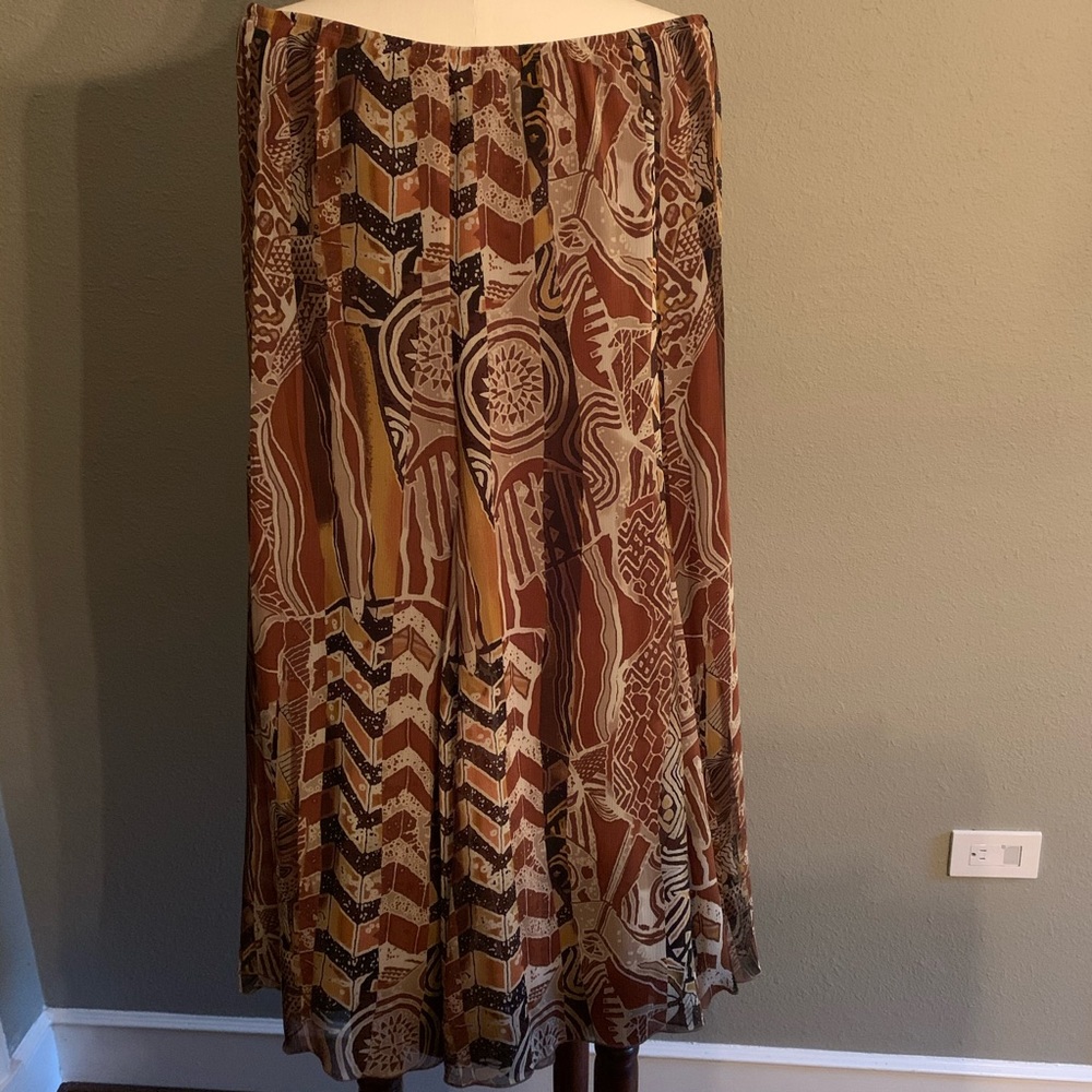Ruby Rd. Printed Skirt Elastic Waist Size 14